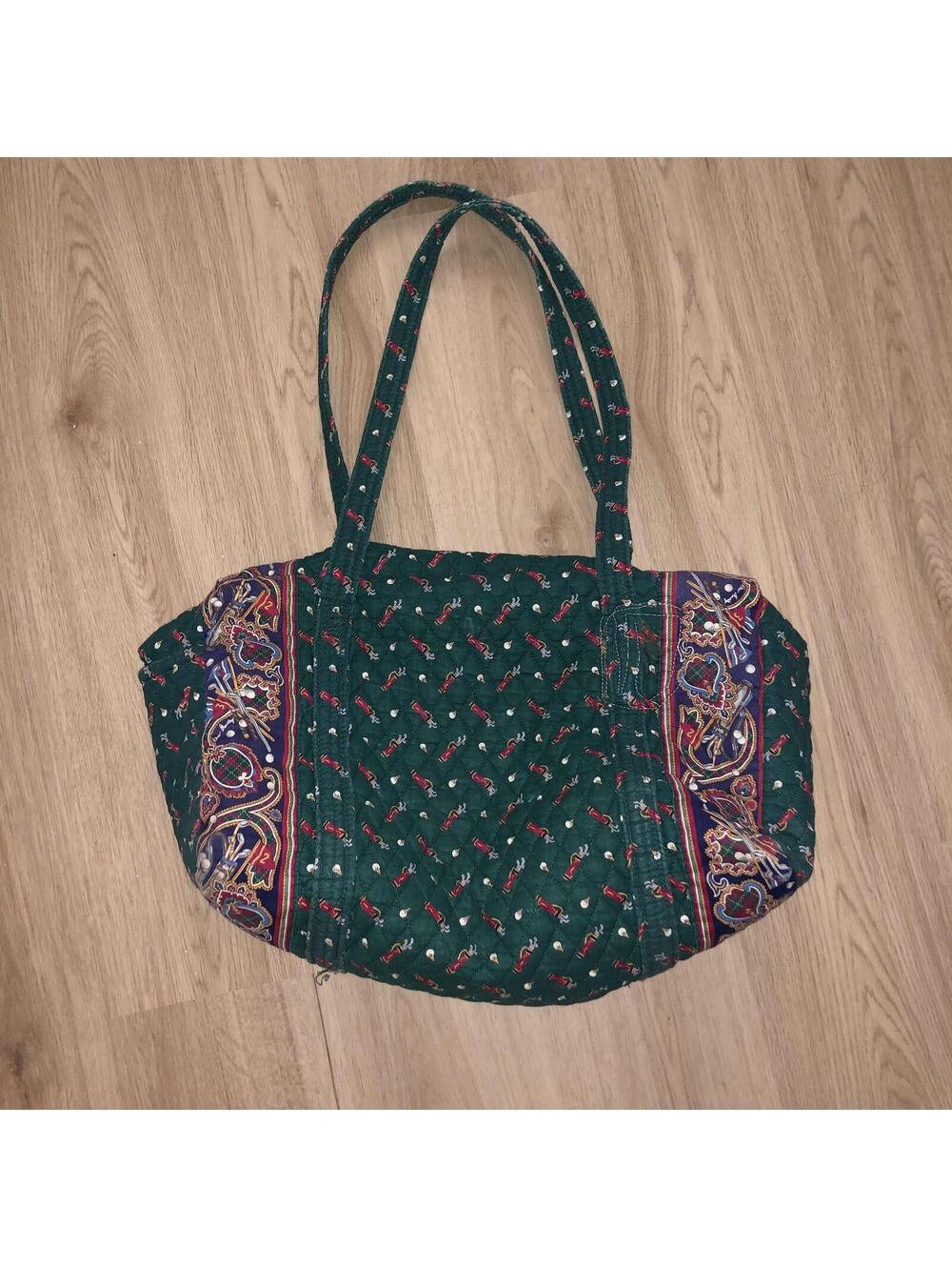 VERA BRADLEY VINTAGE GOLF TOTE OVERNIGHT WEEKENDER DUFFEL BAG LARGE/XL GREEN RED